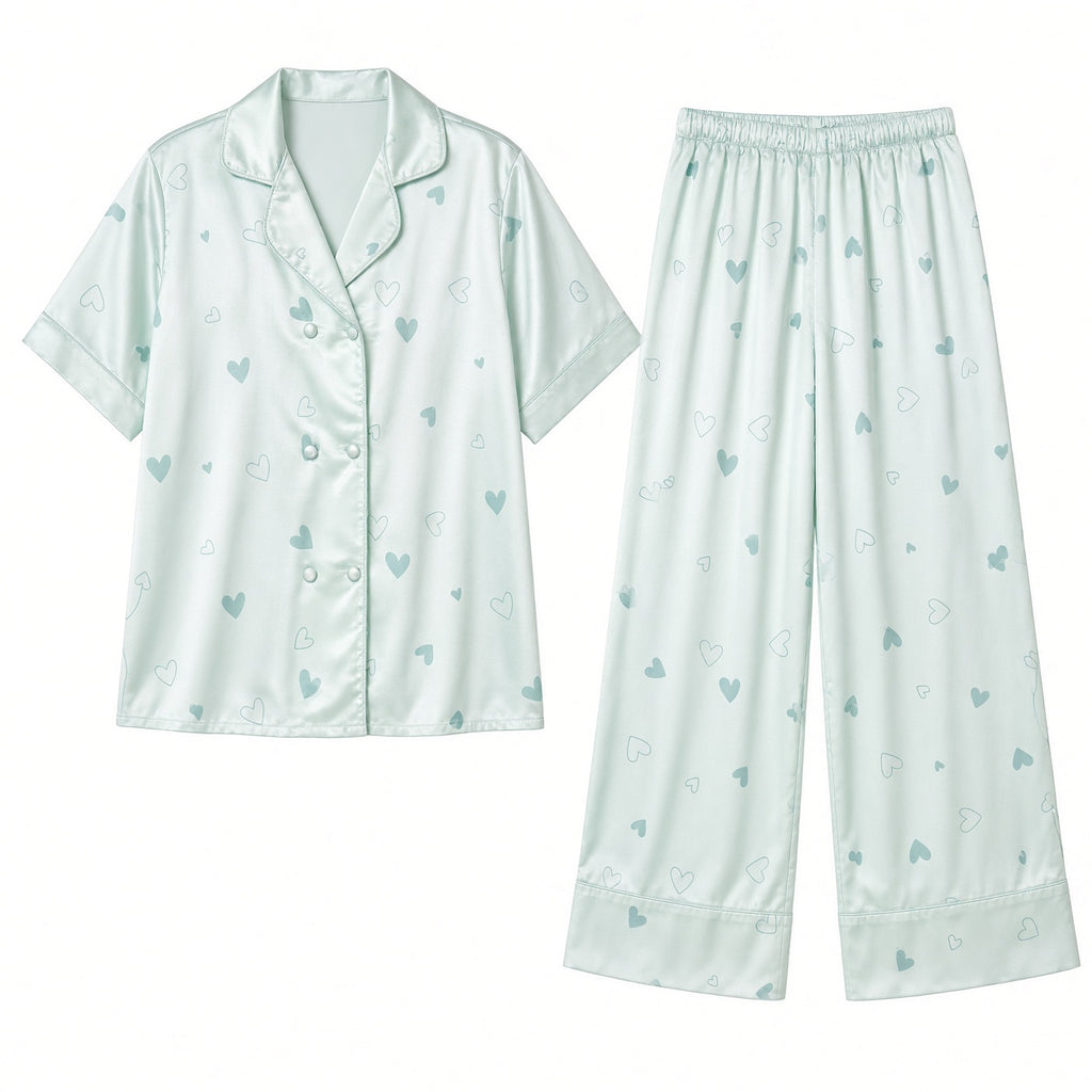 Sweet Dreams Pajama Set - Mint Heart