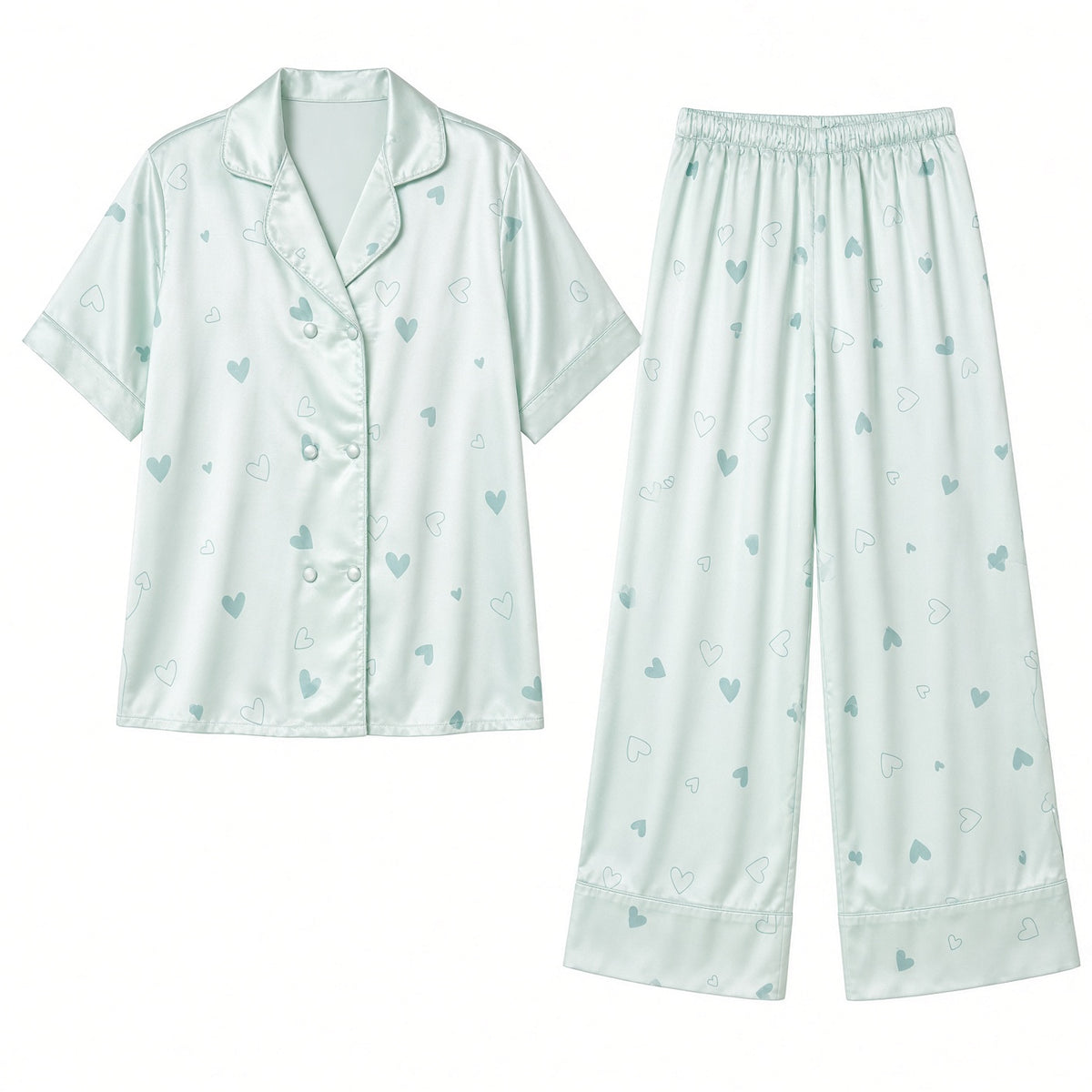 Sweet Dreams Pajama Set - Mint Heart