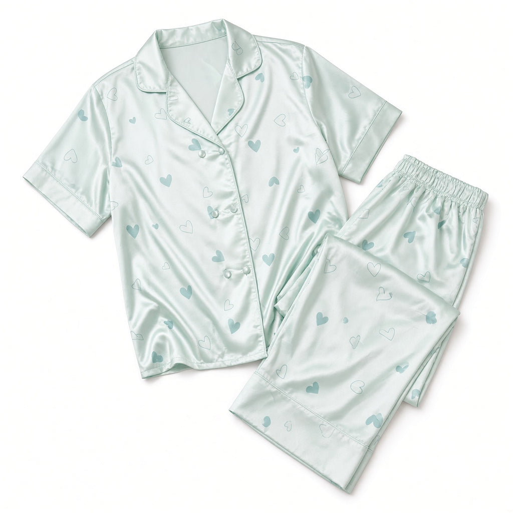Sweet Dreams Pajama Set - Mint Heart