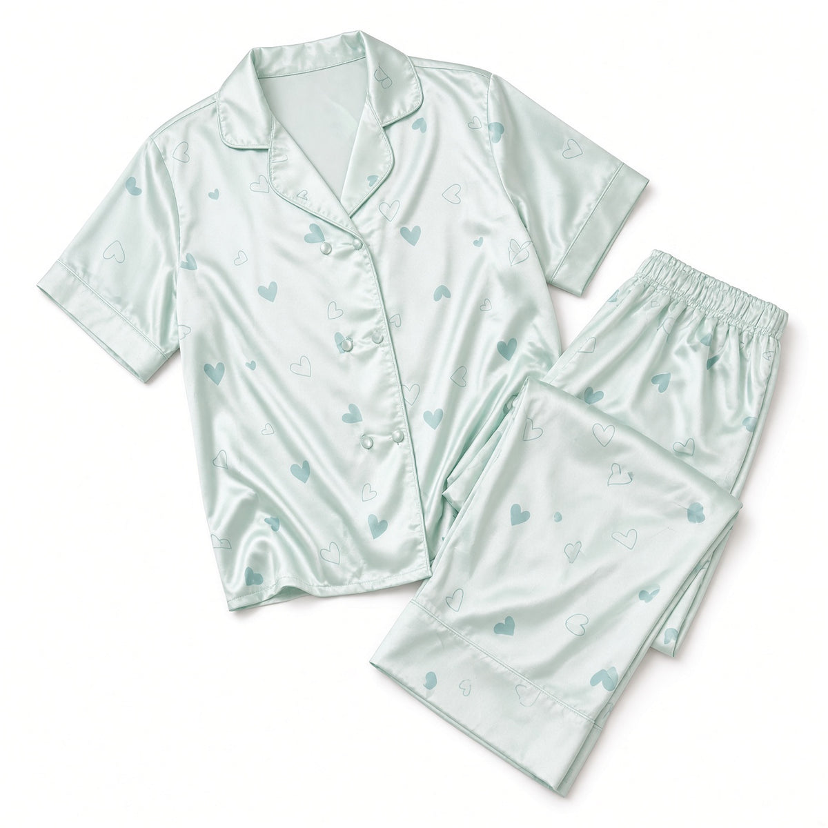 Sweet Dreams Pajama Set - Mint Heart