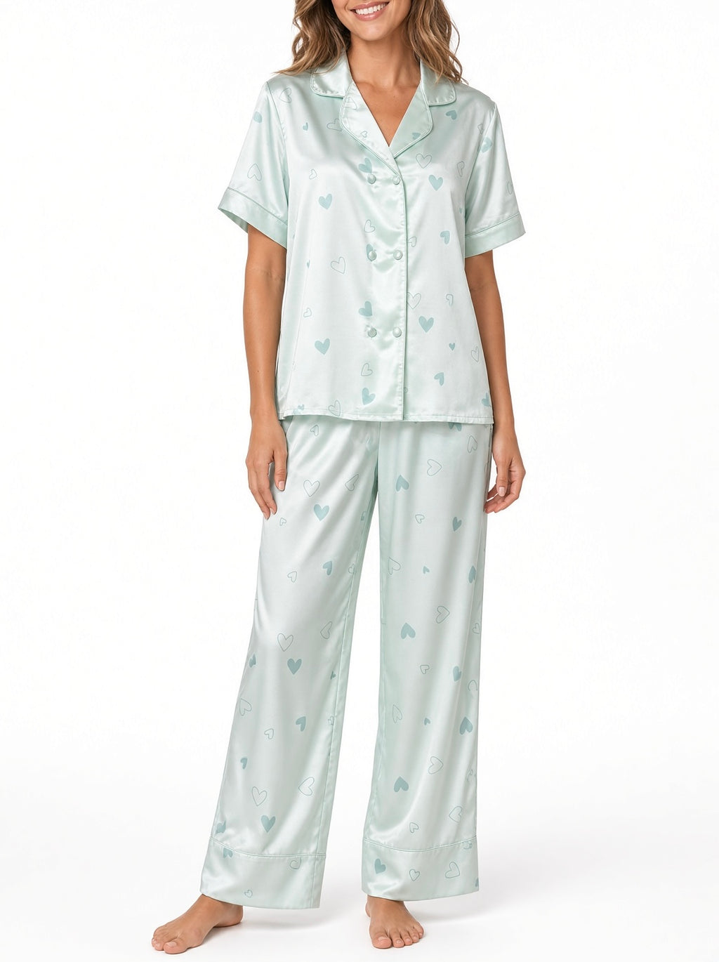 Sweet Dreams Pajama Set - Mint Heart
