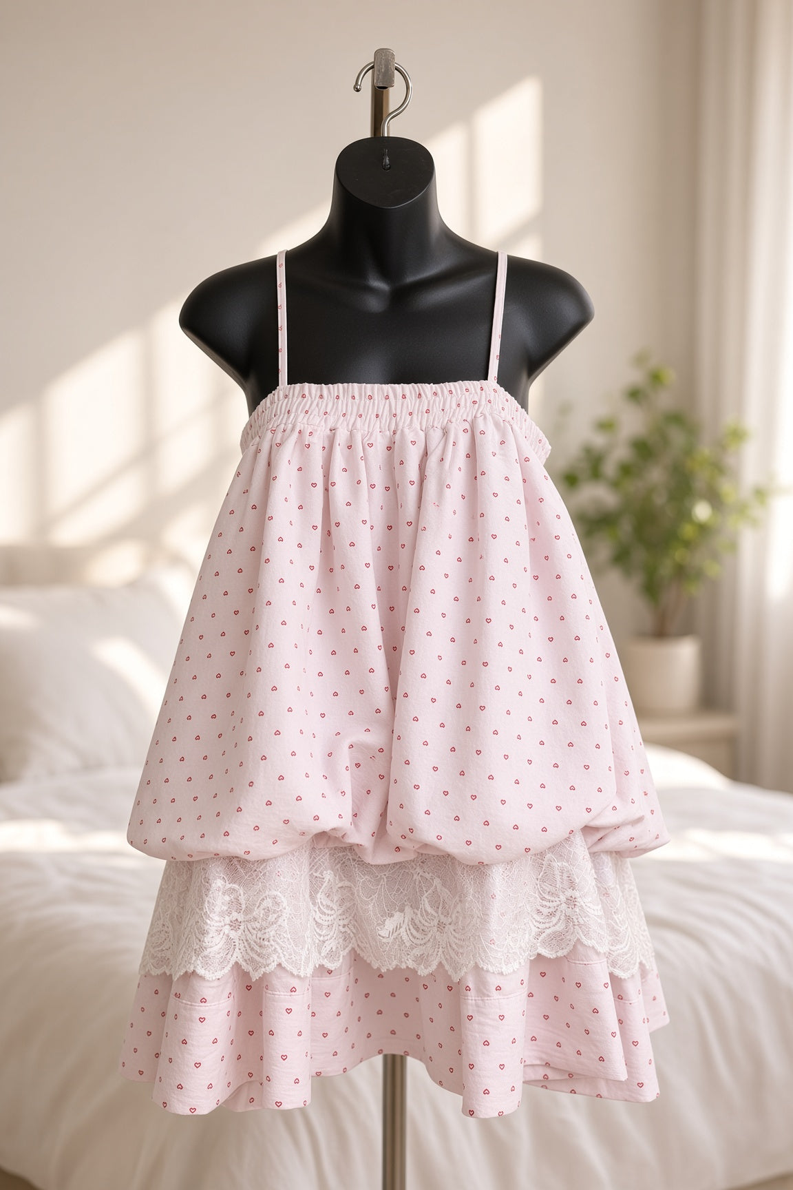 Sweet Hearts Babydoll Dress - Pink