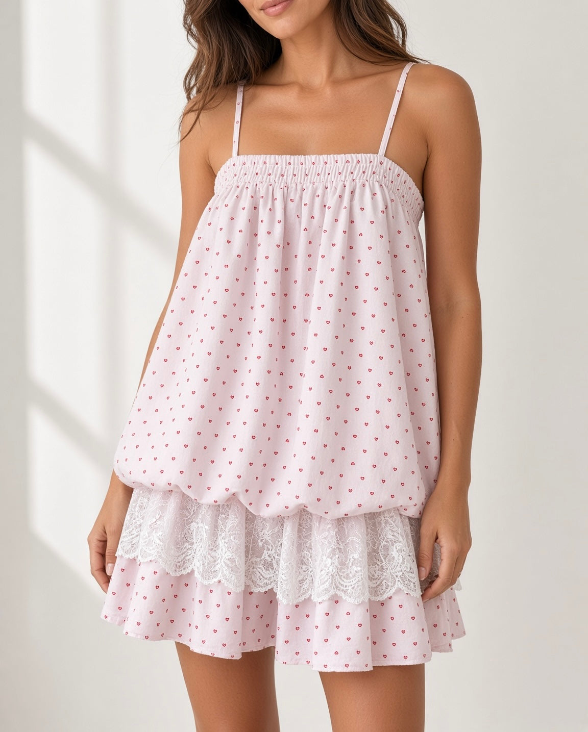 Sweet Hearts Babydoll Dress - Pink