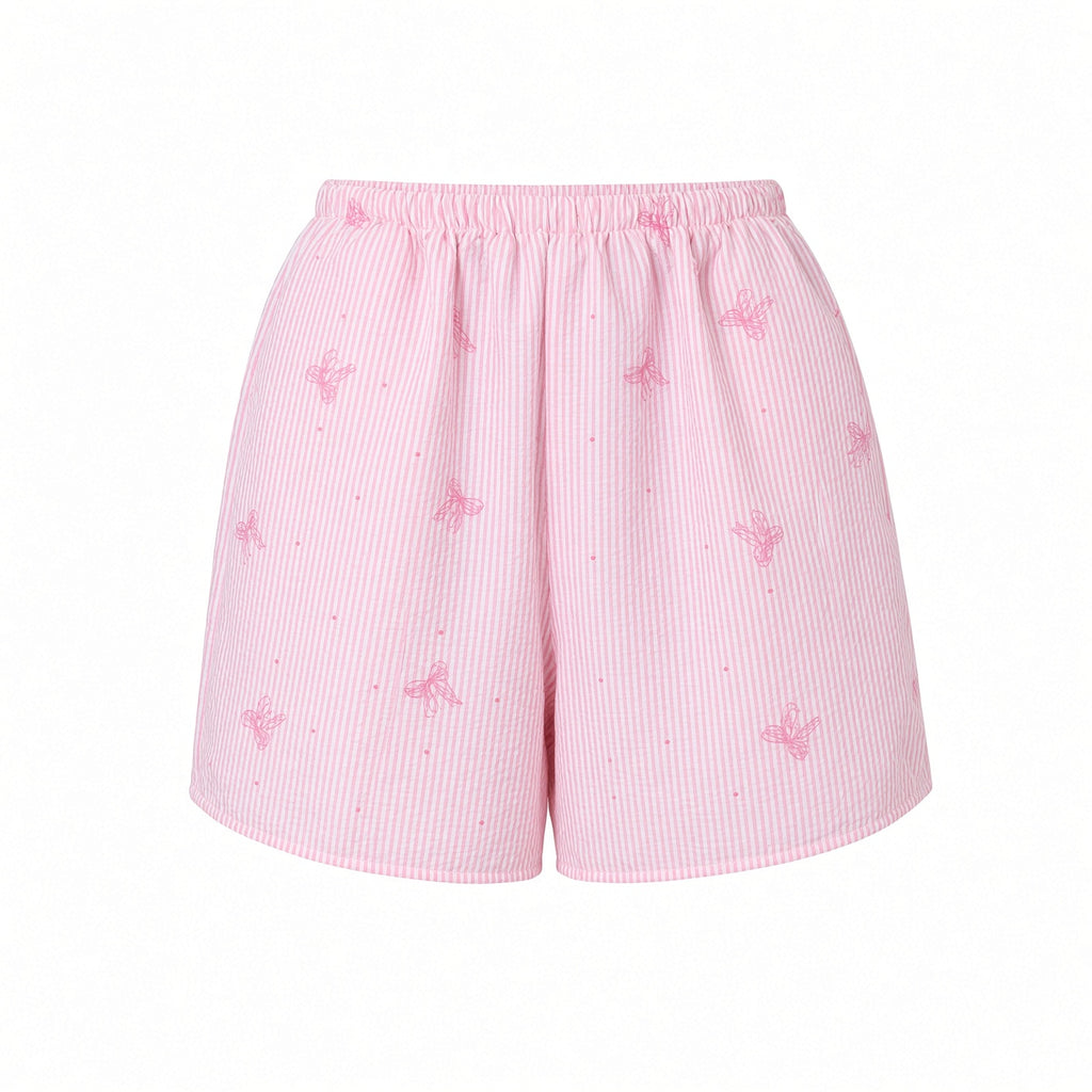 Sweet Ruffle Pajama Set -  Pink Butterfly