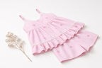 Sweet Ruffle Pajama Set -  Pink Butterfly