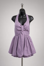 Sweet Bow Baby Doll Set - Purple Linen