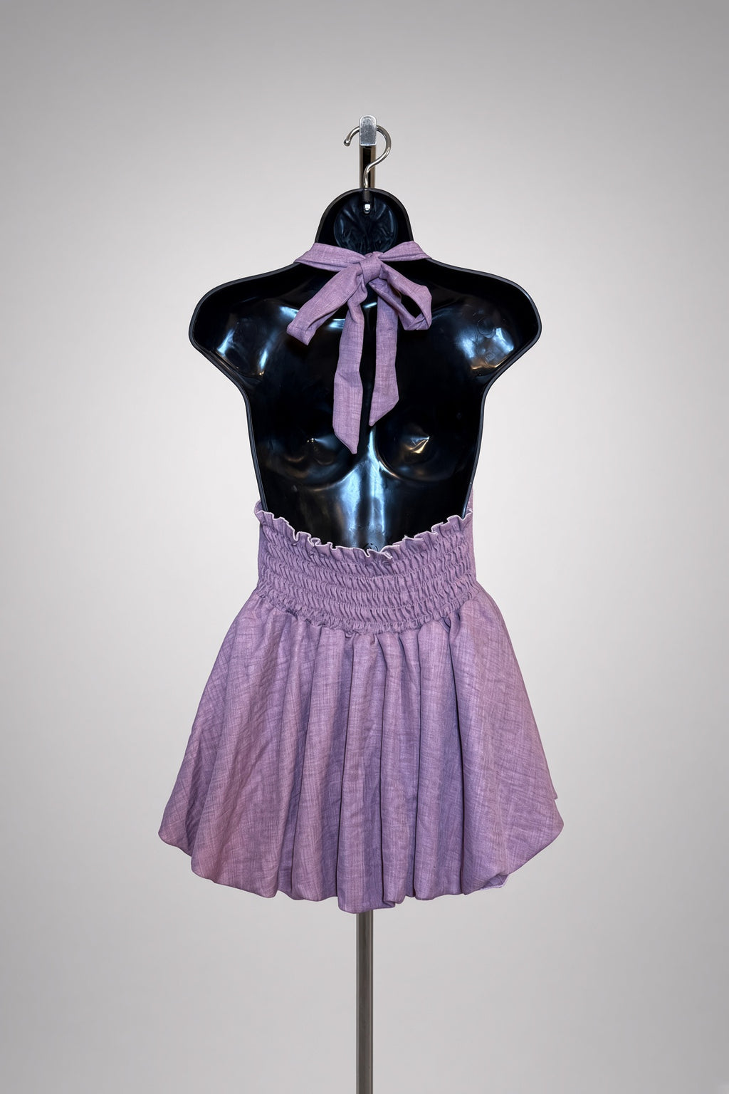 Sweet Bow Baby Doll Set - Purple Linen