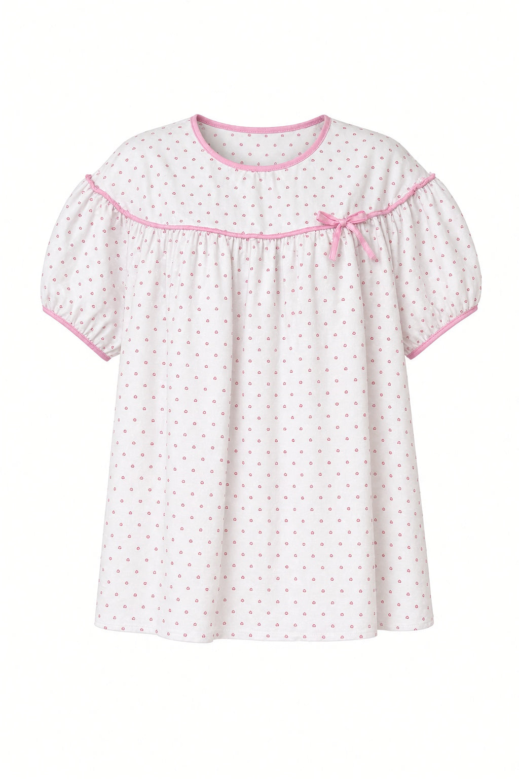 Heart Dot Pajama Set - Pink