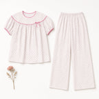 Heart Dot Pajama Set - Pink