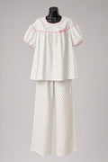 Heart Dot Pajama Set - Cream