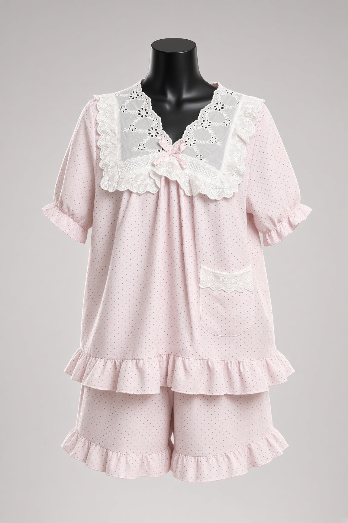 Cozy Cloud Pajama Set - Pink Polka Dot