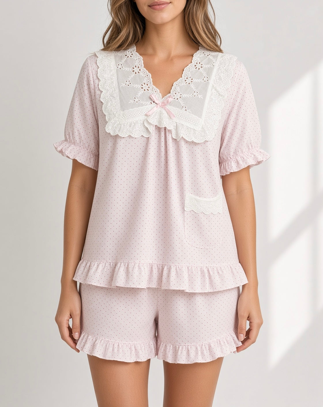 Cozy Cloud Pajama Set - Pink Polka Dot