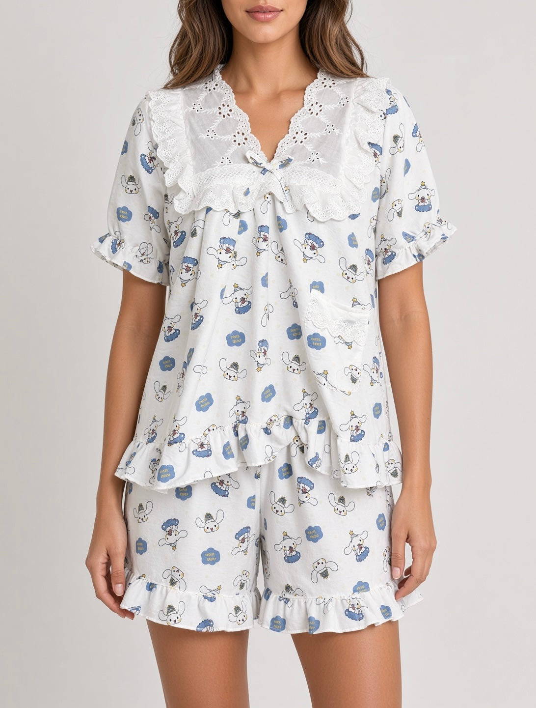 Cozy Cloud Pajama Set - White Cinnamoroll Bunny