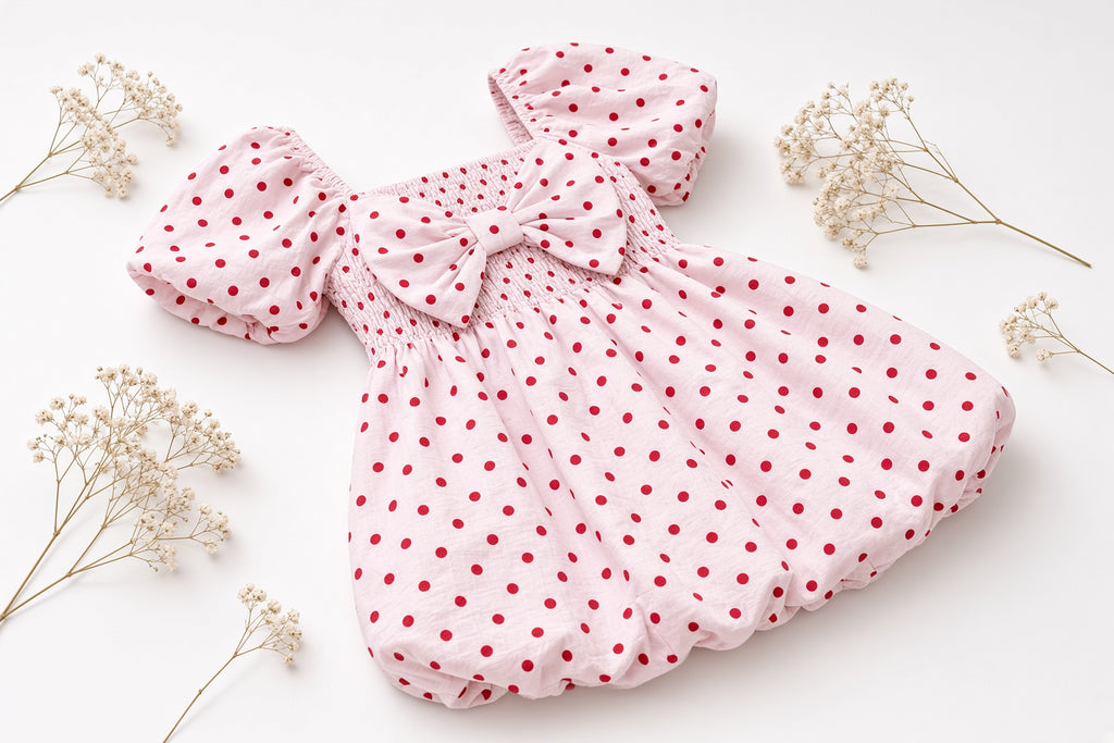 Daisy Bloom Set - Pink Polka Dot