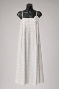 Blossom Tie Dress -White Gray Stripe