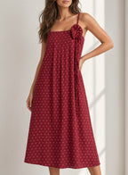 Blossom Tie Dress - Burgundy