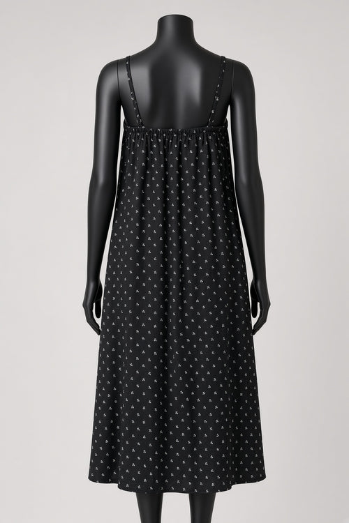 Blossom Tie Dress -Black