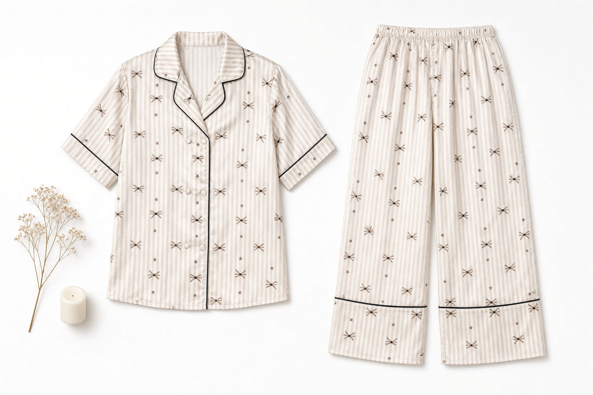 Sweet Dreams Pajama Set - Cute Bows